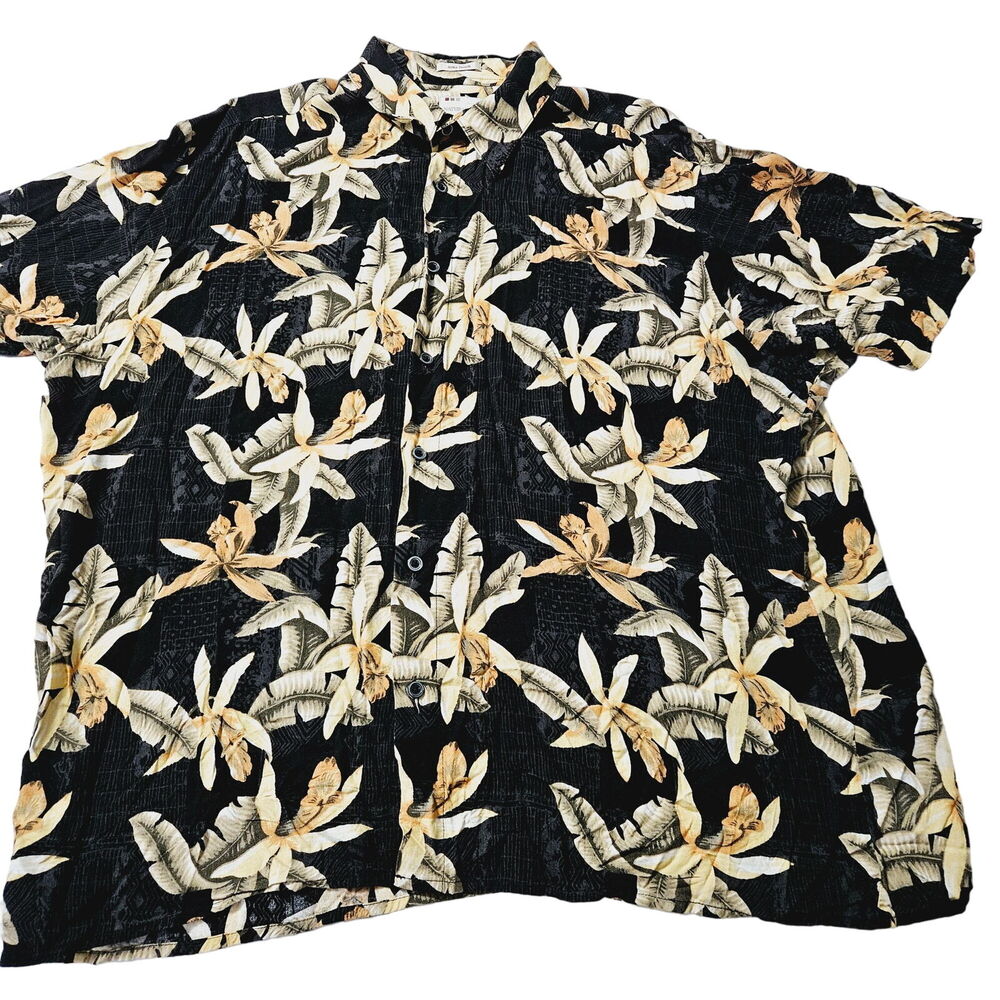 Natural Issue Mens Button Up Shirt Multicolor Size XXL 100% Rayon Short Sleeve